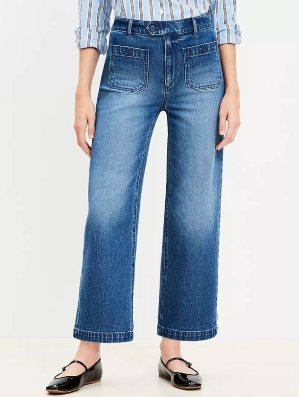 LOFT Classic Wide-Leg Women's Jeans in Blue